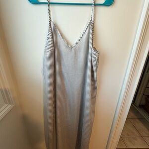 Striped Spaghetti Strap Slip  Dress